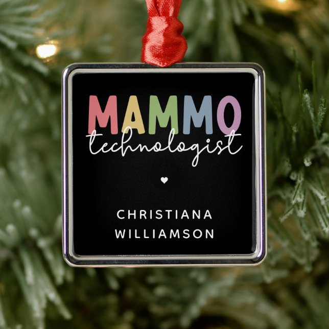 Custom Mammo Technologist Mammography Tech Metal Tree Decoration (Tree)