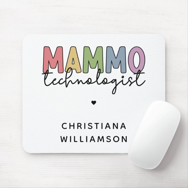 Custom Mammo Technologist Mammography Tech Mouse Mat (With Mouse)