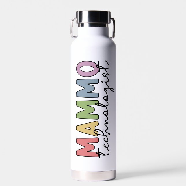 Custom Mammo Technologist Mammography Tech Water Bottle (Front)