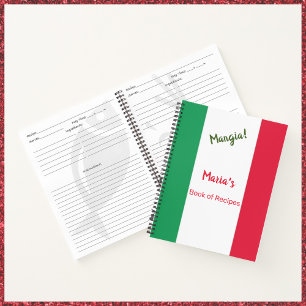 Custom Mangia Italian Flag Notebook