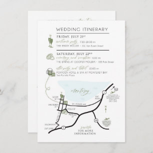 Custom Map Invitation Enclosure Card for ABBY