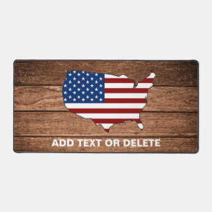 Custom Map of America Wooden Art Desk Mat