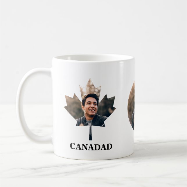Custom maple leaf shape photo happy Canada day Coffee Mug (Left)