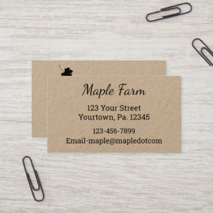 Custom Maple Syrup Kraft Business Card