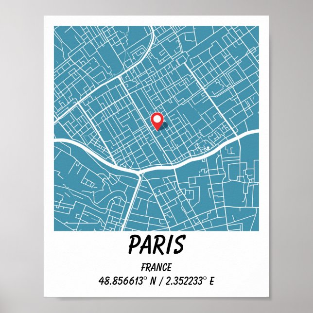 Custom Maps, City Map Prints, Custom Map Print (Front)