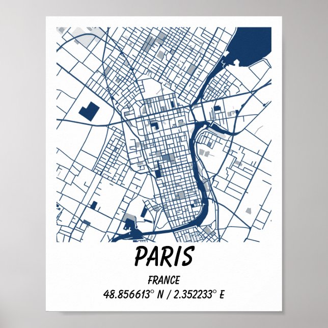 Custom Maps, City Map Prints, Custom Map Print (Front)