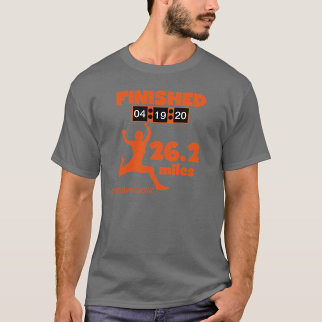 Custom Marathon 26.2 Mile Finish Time T-shirt (Front)