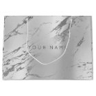Custom Marble Gray Monoch Metallic Abstract Silver