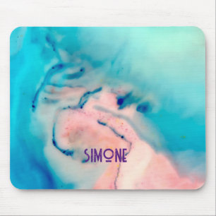 custom marble ink swirl blue pink Mousepads mat