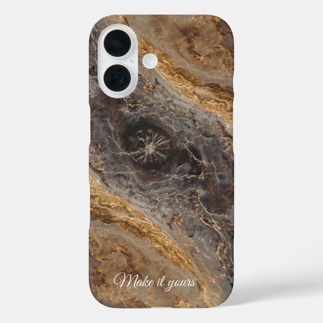 Custom Marble Name Phone Case – Elegant Stone Art  (Back)