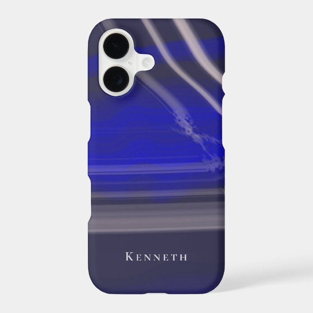 Custom Marble Navy Blue Grey Modern Abstract Men  (Back)