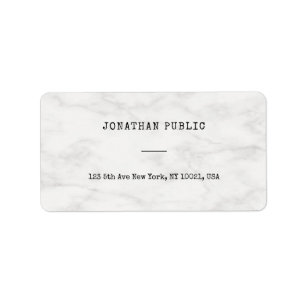 Custom Marble Simple Personalised Modern Template Label