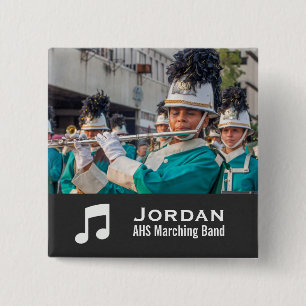 Custom Marching Band Orchestra Music Photo Collage 15 Cm Square Badge