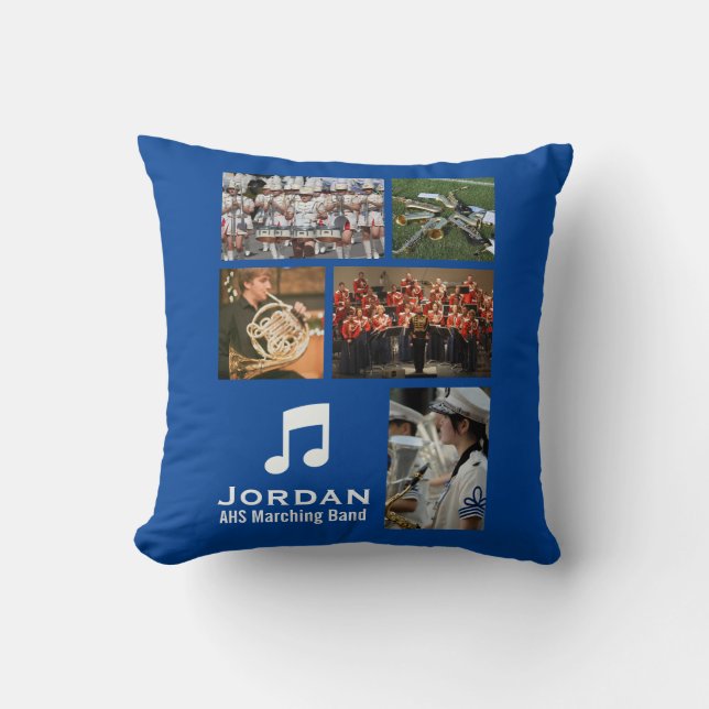 Custom Marching Band Orchestra Music Photo Collage Cushion (Front)