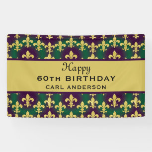 Custom Mardi Gras Birthday Party Banner
