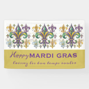 Custom Mardi Gras Colors Banner