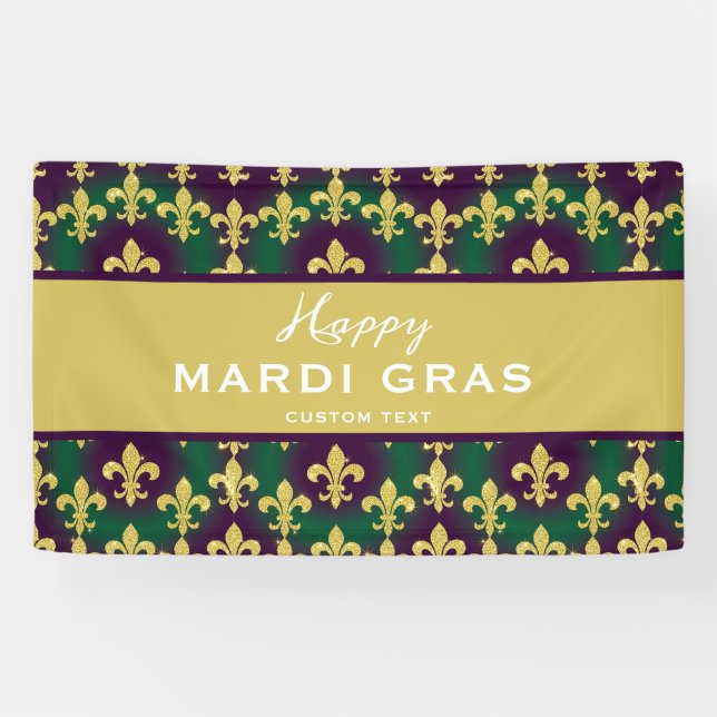 Custom Mardi Gras Colors Banner (Horizontal)
