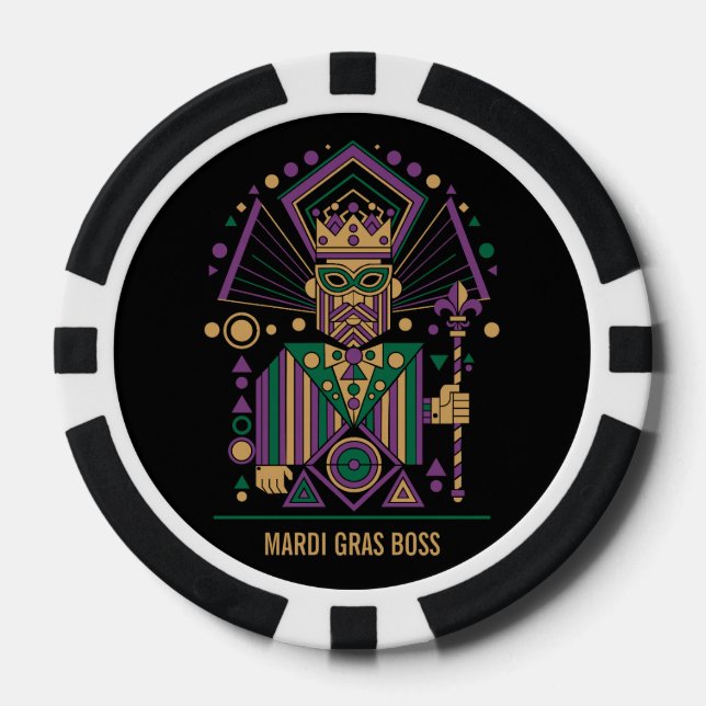 Custom Mardi Gras King 2026 Poker Chips (Front)