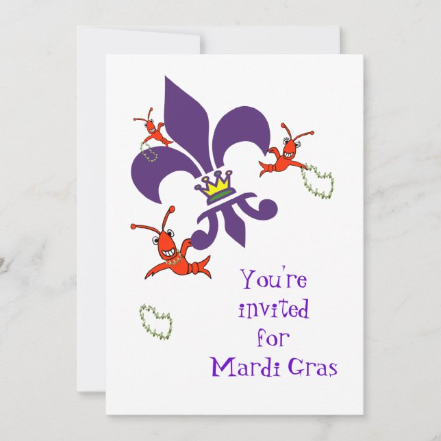 Custom Mardi Gras Party Invitation (Front)