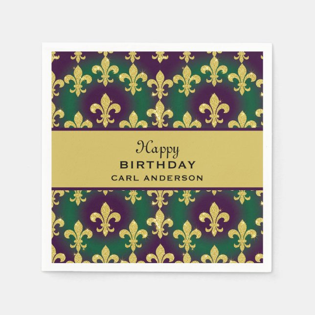 Custom Mardi Gras Party Napkin (Front)