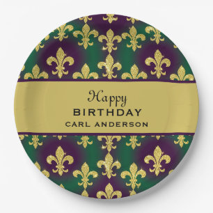 Custom Mardi Gras Party Paper Plate