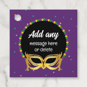 CUSTOM Mardi Gras Theme Party Fun Festive Beads Favour Tags
