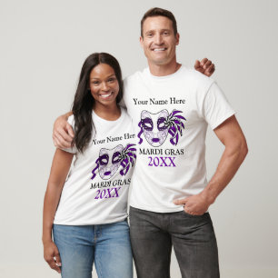 Custom Mardi Gras with a festival mask T-Shirt