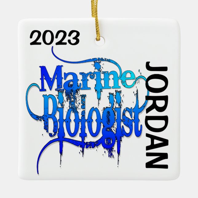 CUSTOM Marine Biologist Ceramic Ornament (Front)
