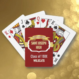 Custom MAROON 50th Class Reunion Playing Cards