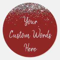 Custom Maroon and Silver Birthday Party Favour