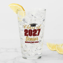 Custom Maroon Gold Class of 2027 Senior