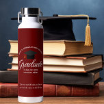Custom Maroon Graduation 2025 Graduate Gift Water Bottle<br><div class="desc">This chic maroon and white custom senior graduation water bottle features classy white typography under a high school or college name for the class of 2025. Customise with your graduating year under the elegant calligraphy for a great personalised graduate party favour gift for people at the ceremony. Add an inspirational...</div>