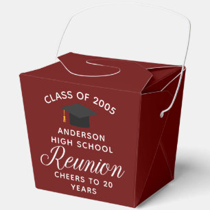 Custom Maroon High School Reunion Party Fortune Favour Box