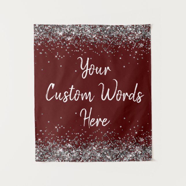 Custom Maroon Personalised Birthday Party Prop Tapestry (Front)