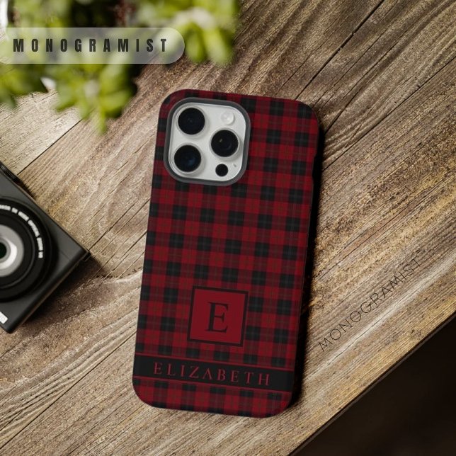 Custom Maroon Red Green Black Chequered Pattern iPhone Case (Custom Maroon Red Green Black Checkered Pattern iPhone Case)
