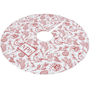 Custom Married Couple's Winter Bird 1st Christmas Brushed Polyester Tree Skirt