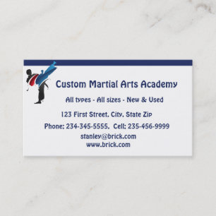 Custom Martial Arts Academy Business Card