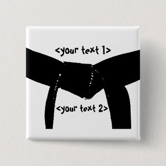 Custom Martial Arts Basic Black Belt Square Button