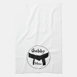 Custom Martial Arts Black Belt Kitchen Towel