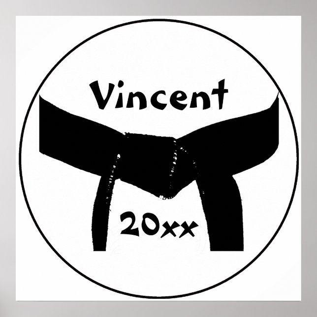 Custom Martial Arts Black Belt Poster Print (Front)