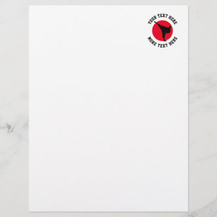 Custom martial arts karate kick silhouette custom letterhead