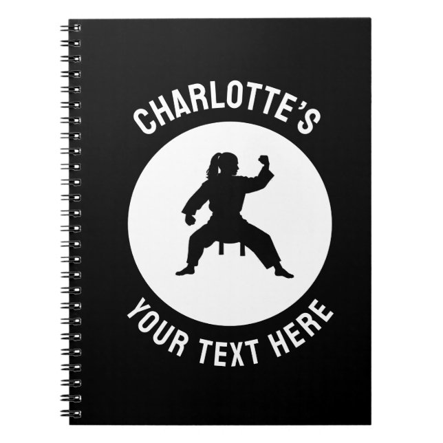 Custom martial arts karate Taekwondo Fighting Notebook (Front)