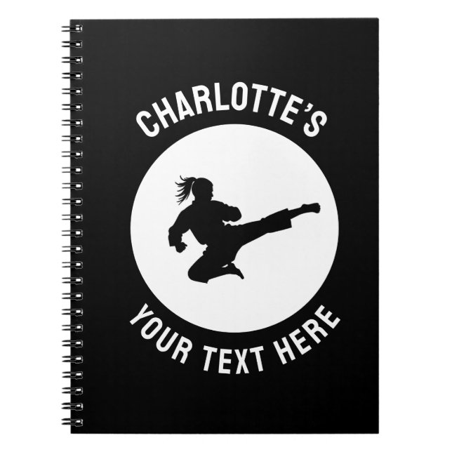 Custom martial arts karate Taekwondo Fighting Notebook (Front)