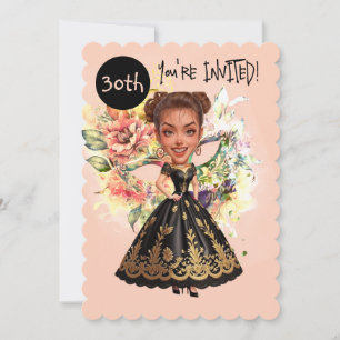 Custom Masquerade 30th Birthday Bash Invitation