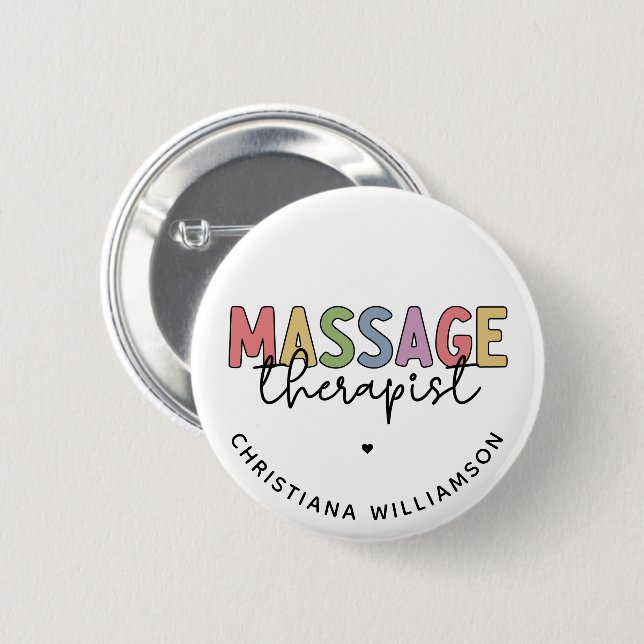Custom Massage Therapist | Massage Therapy Gift 6 Cm Round Badge (Front & Back)