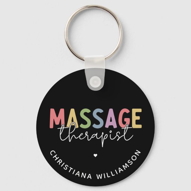 Custom Massage Therapist | Massage Therapy Gifts Key Ring (Front)