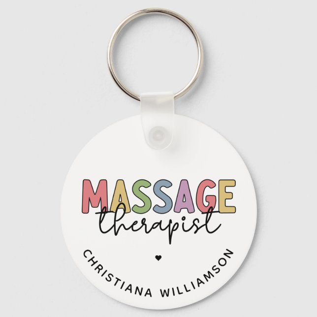 Custom Massage Therapist | Massage Therapy Gifts Key Ring (Front)