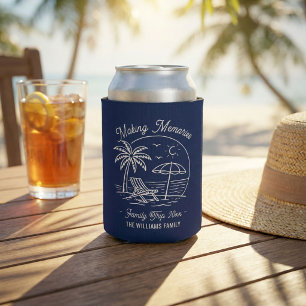 Custom Matching Vacation Family Trip Minimalist Can Cooler