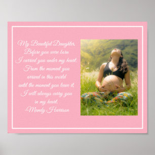 Custom Maternity Photo Beautiful Mum Quote Pink Poster