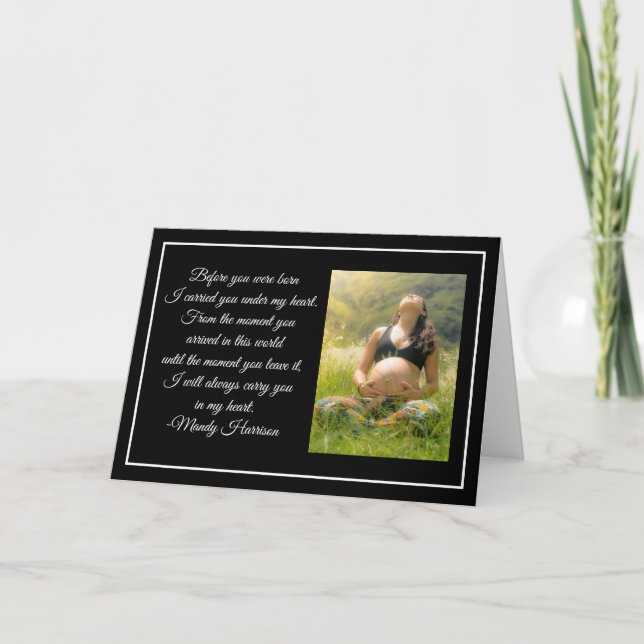 Custom Maternity Photo Beautiful Pregnancy Quote Card (Front)